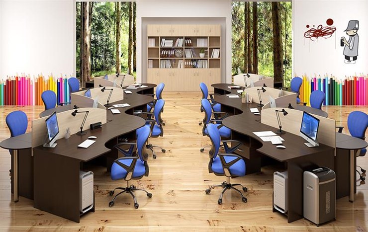 Офисный набор мебели SIMPLE с эргономичными столами и тумбами в Твери - изображение 4